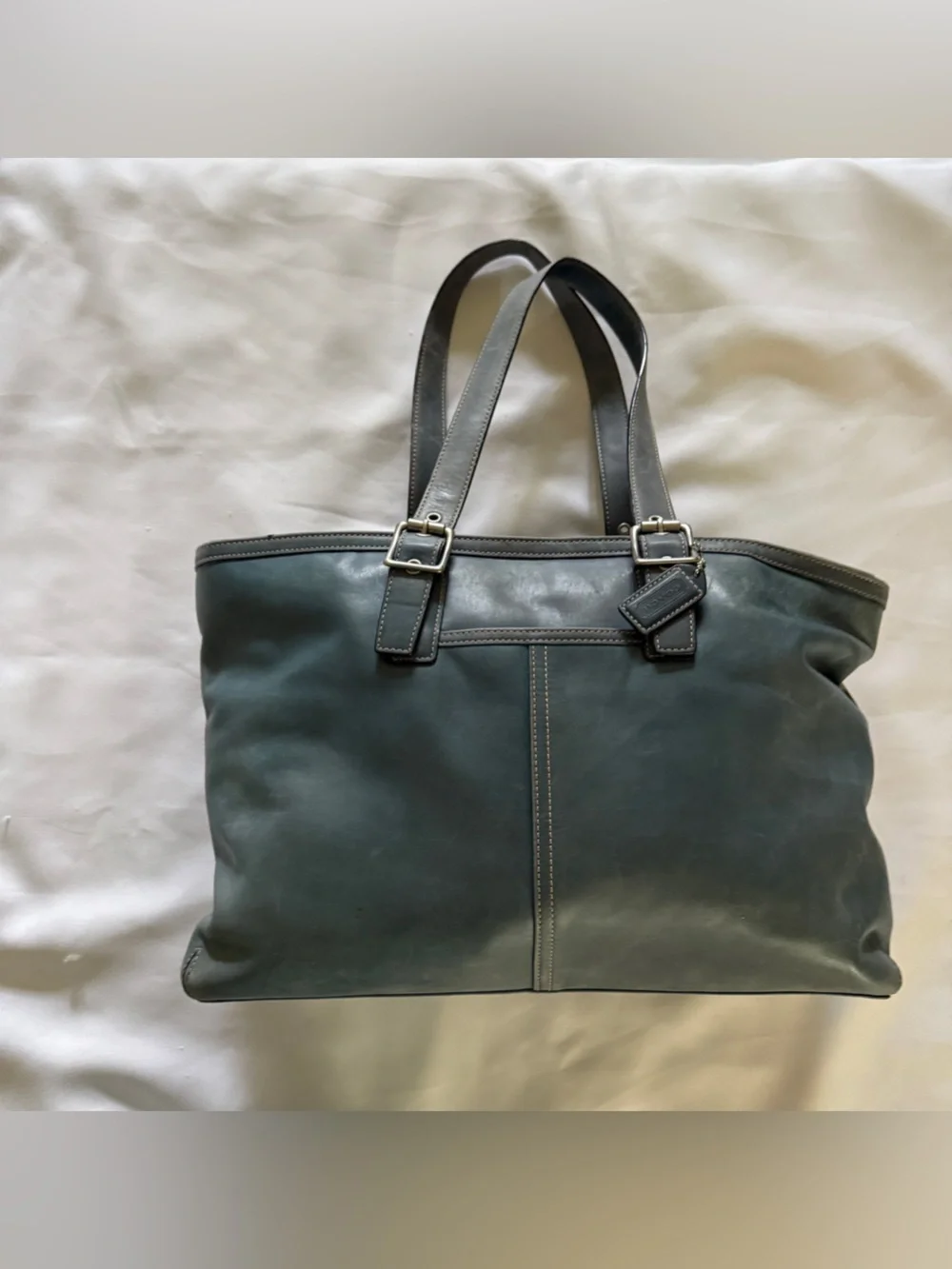 Coach Hampton Blue Leather Tote - Picture 3 of 13